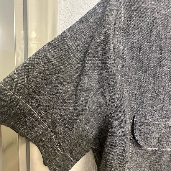 Buck Mason Men's Gray Linen Shirt size S - Picture 4 of 5